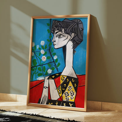 Premium Poster of Abstract Modern Art Woman in Red Chair Posters