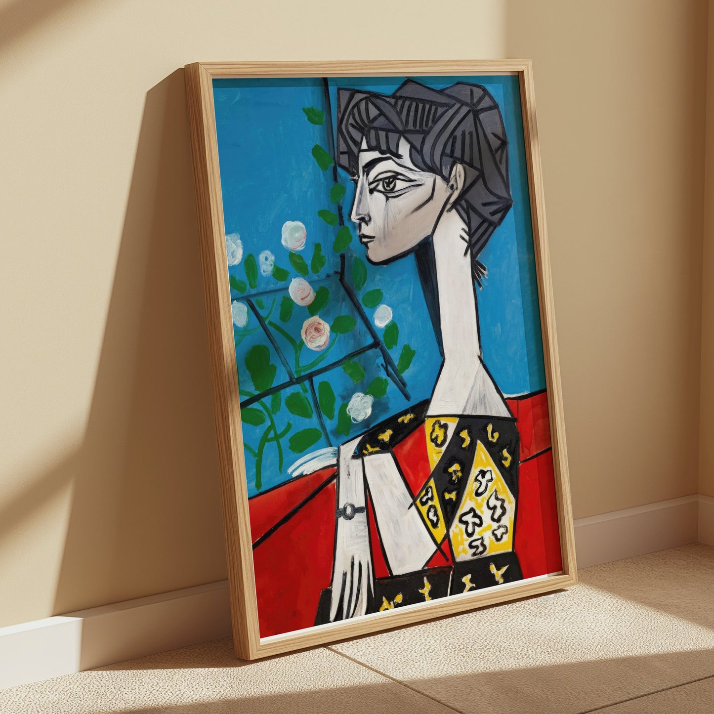 Premium Poster of Abstract Modern Art Woman in Red Chair Posters