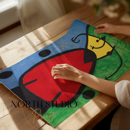 Premium Poster of Abstract Modern Art with Bold Red and Blue Tone Posters