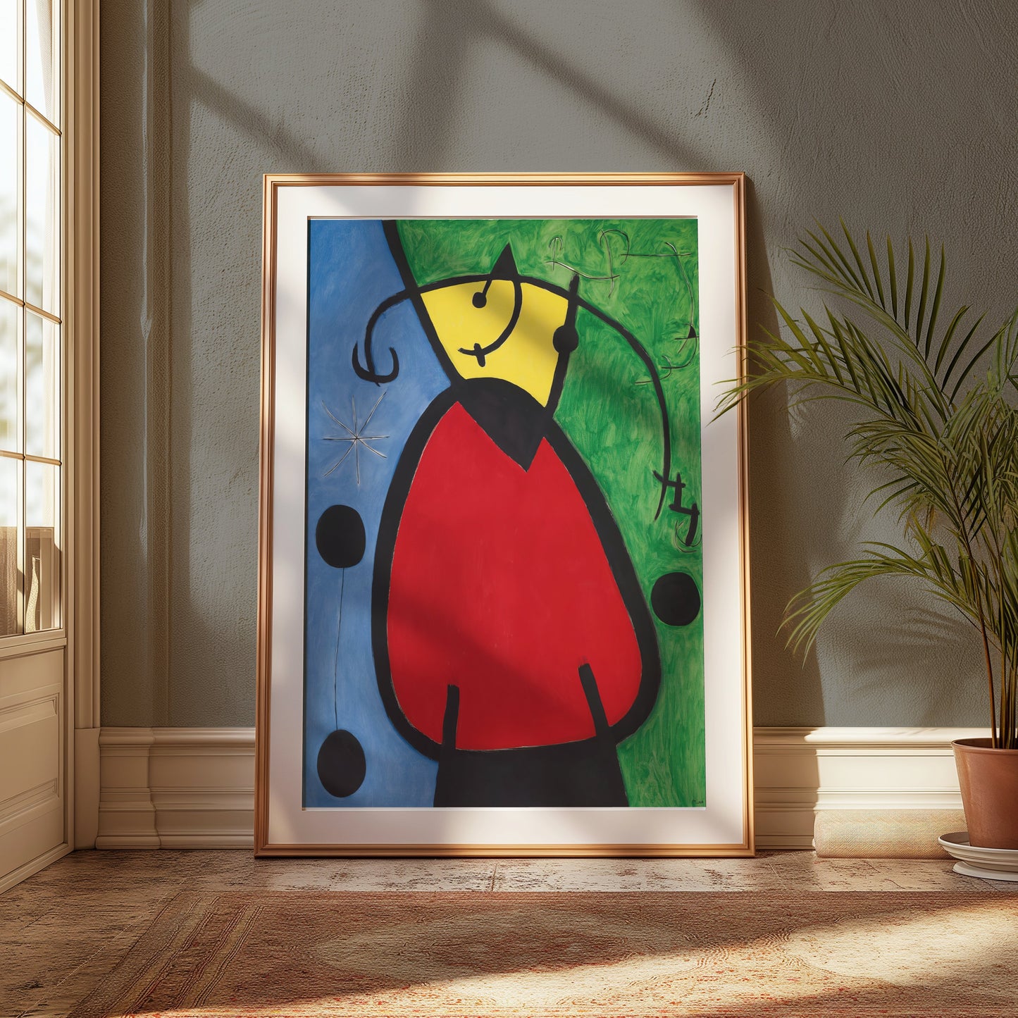 Premium Poster of Abstract Modern Art with Bold Red and Blue Tone Posters