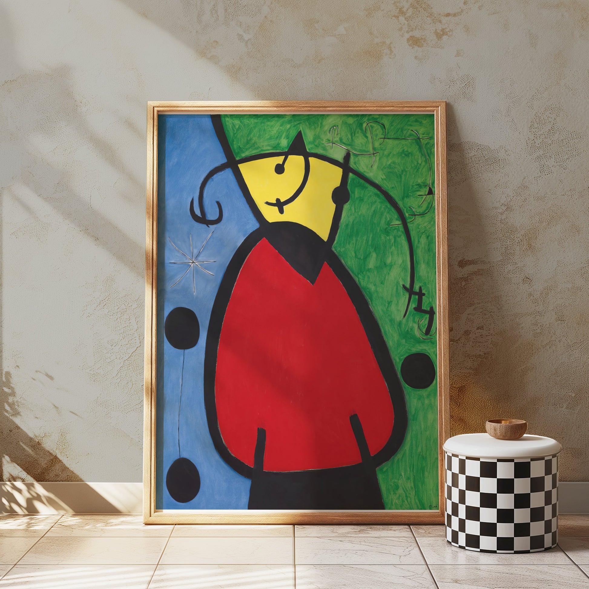 Premium Poster of Abstract Modern Art with Bold Red and Blue Tone Posters