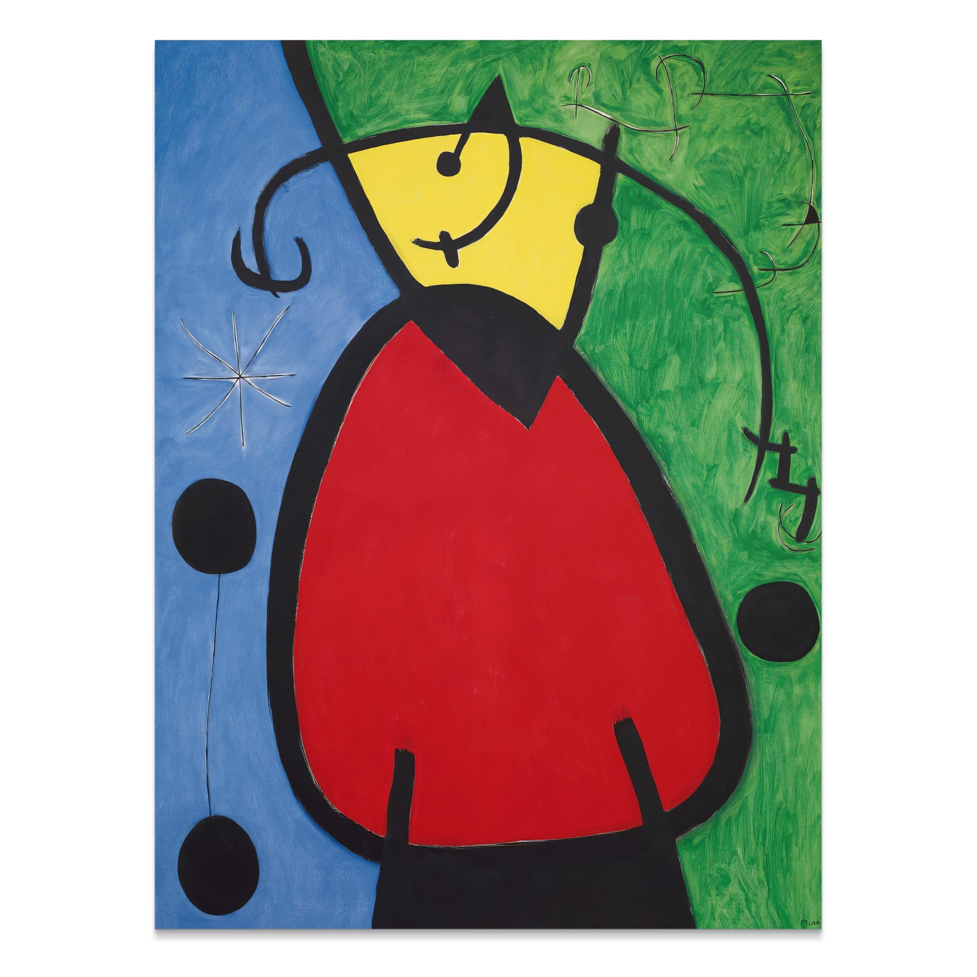 Premium Poster of Abstract Modern Art with Bold Red and Blue Tone Posters