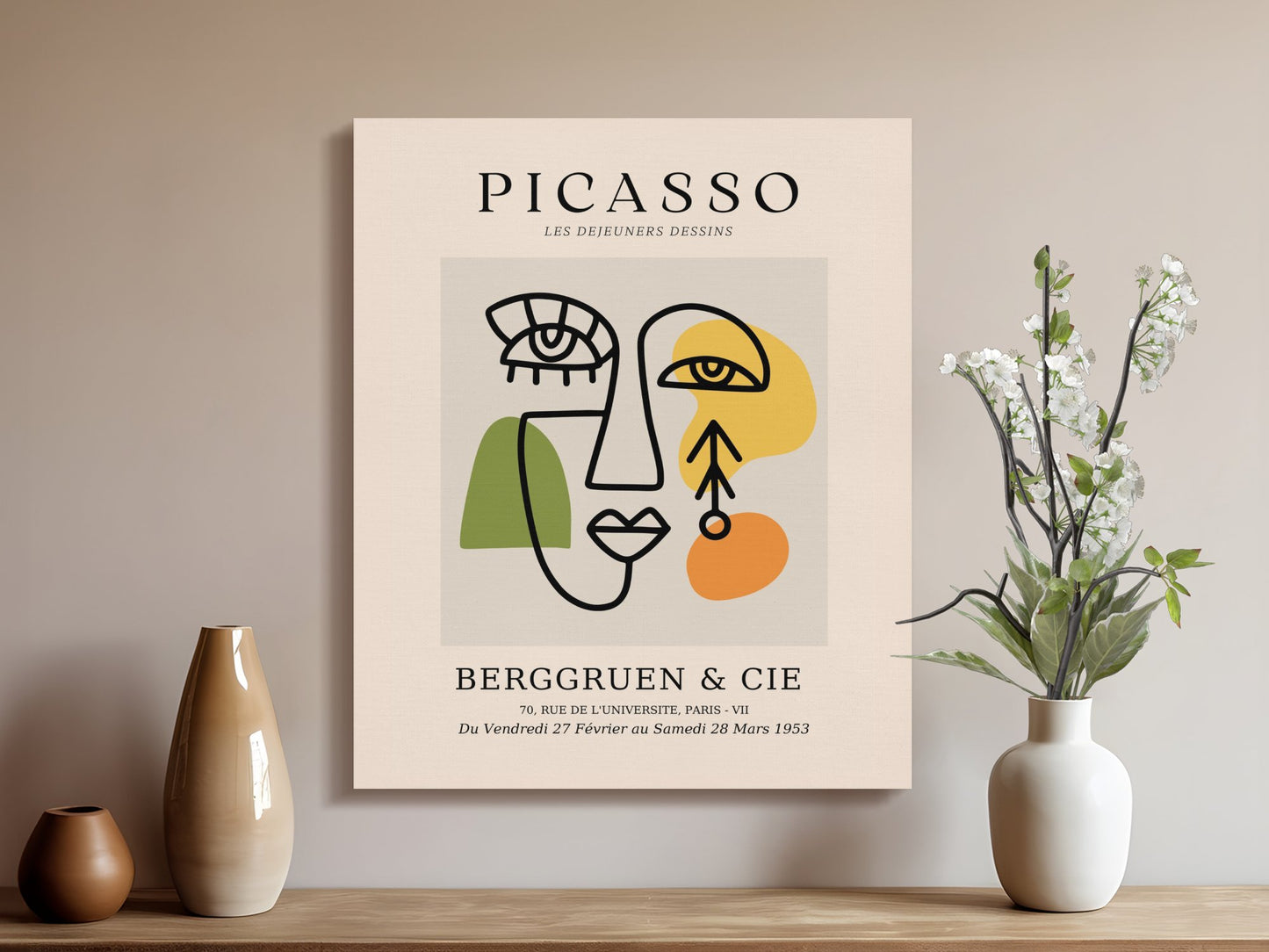 Premium Poster of Abstract Picasso Wall Art for Sophisticated Canvas Wraps