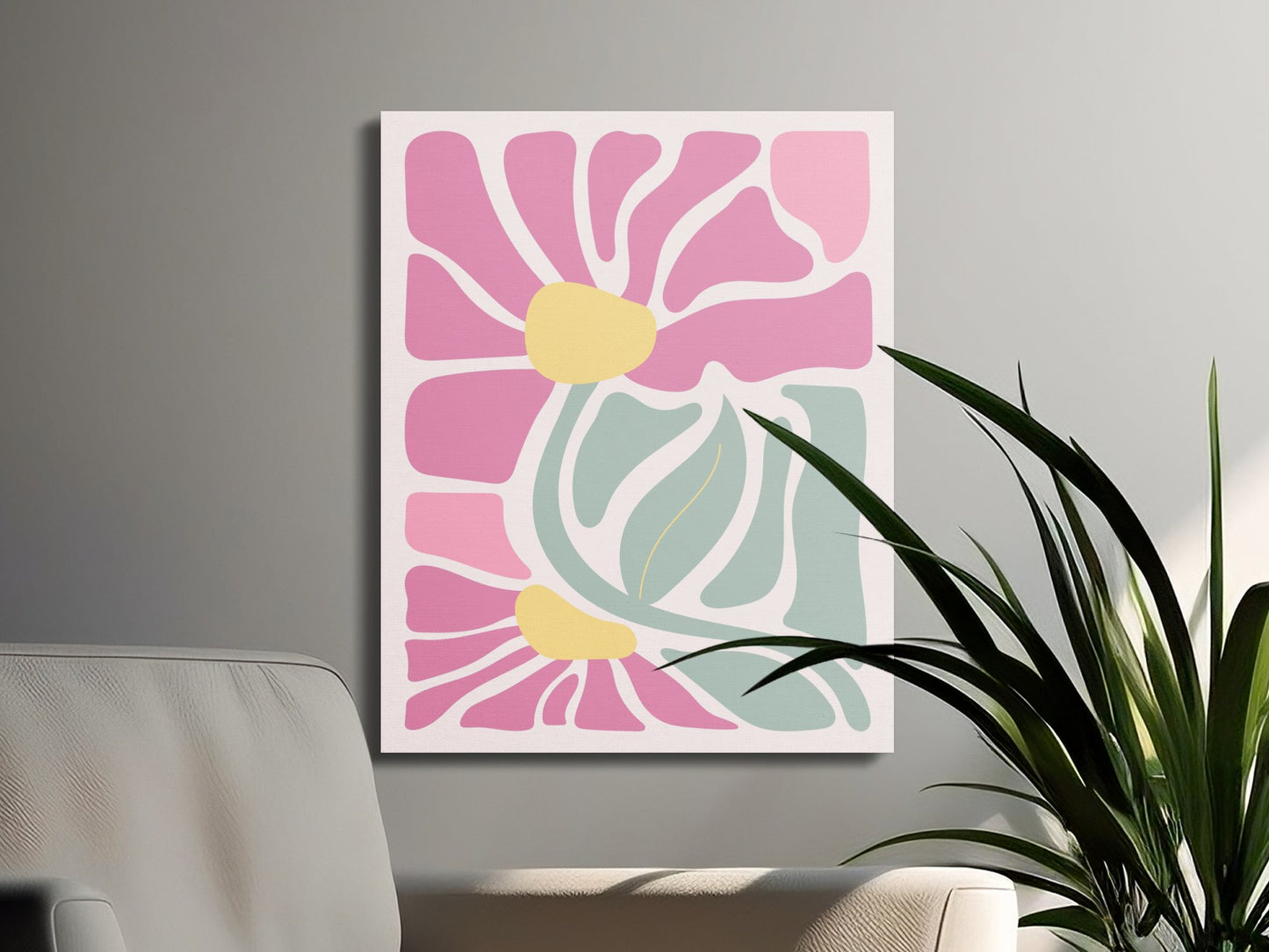 Premium Poster of Abstract Pink Blossoms Floral Canvas Wraps