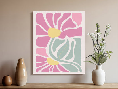 Premium Poster of Abstract Pink Blossoms Floral Canvas Wraps