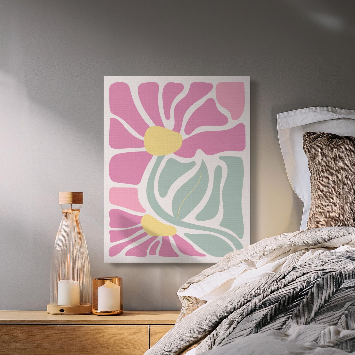 Premium Poster of Abstract Pink Blossoms Floral Canvas Wraps