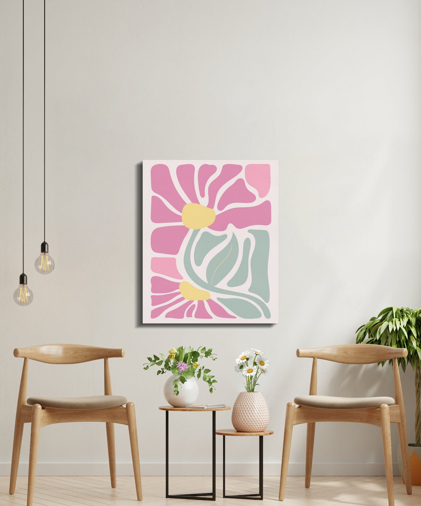 Premium Poster of Abstract Pink Blossoms Floral Canvas Wraps