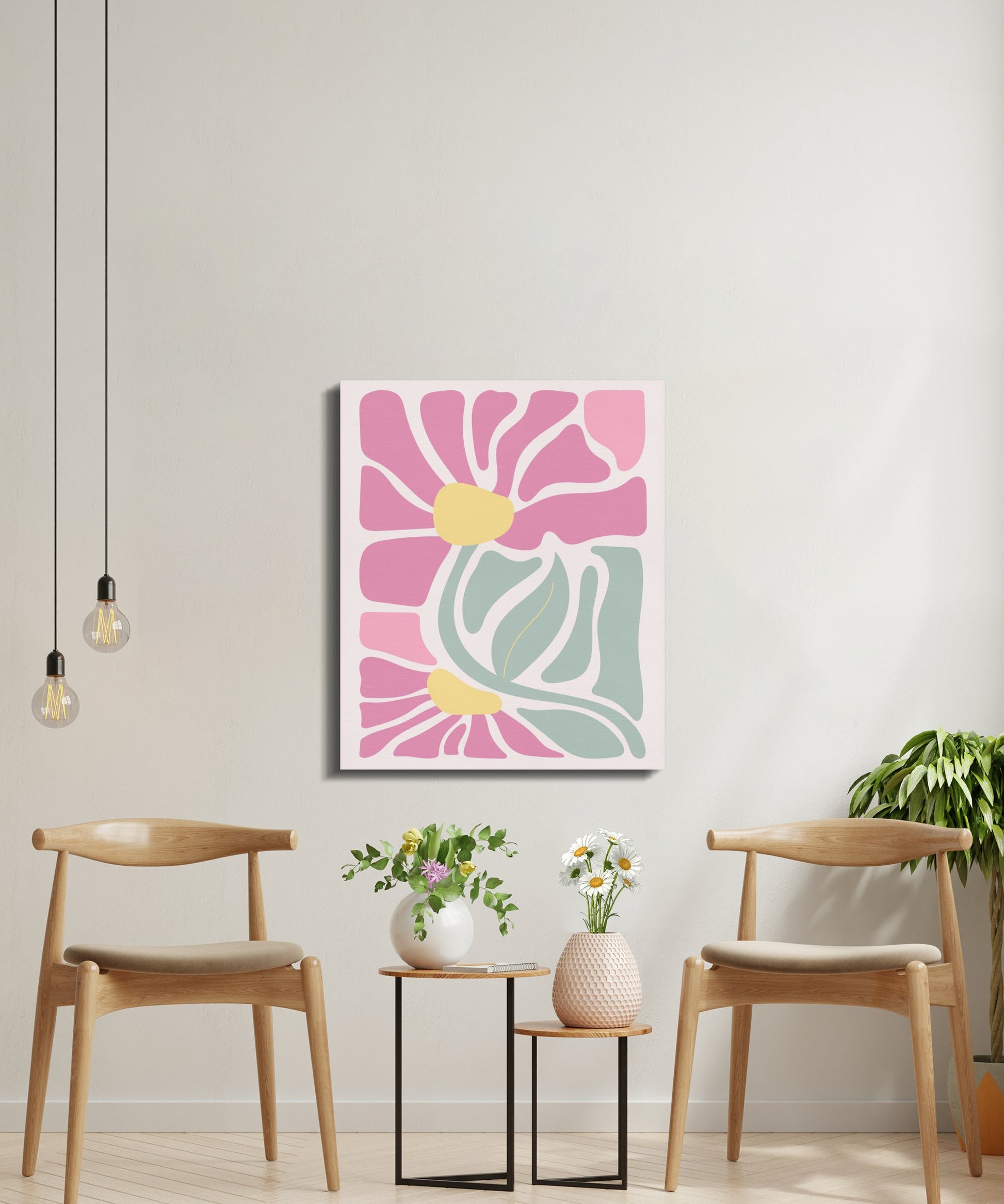 Premium Poster of Abstract Pink Blossoms Floral Canvas Wraps