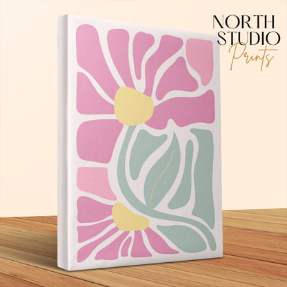 Premium Poster of Abstract Pink Blossoms Floral Canvas Wraps
