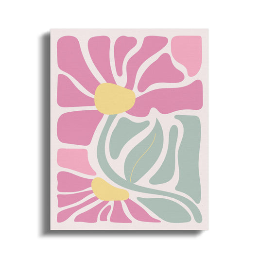 Premium Poster of Abstract Pink Blossoms Floral Canvas Wraps