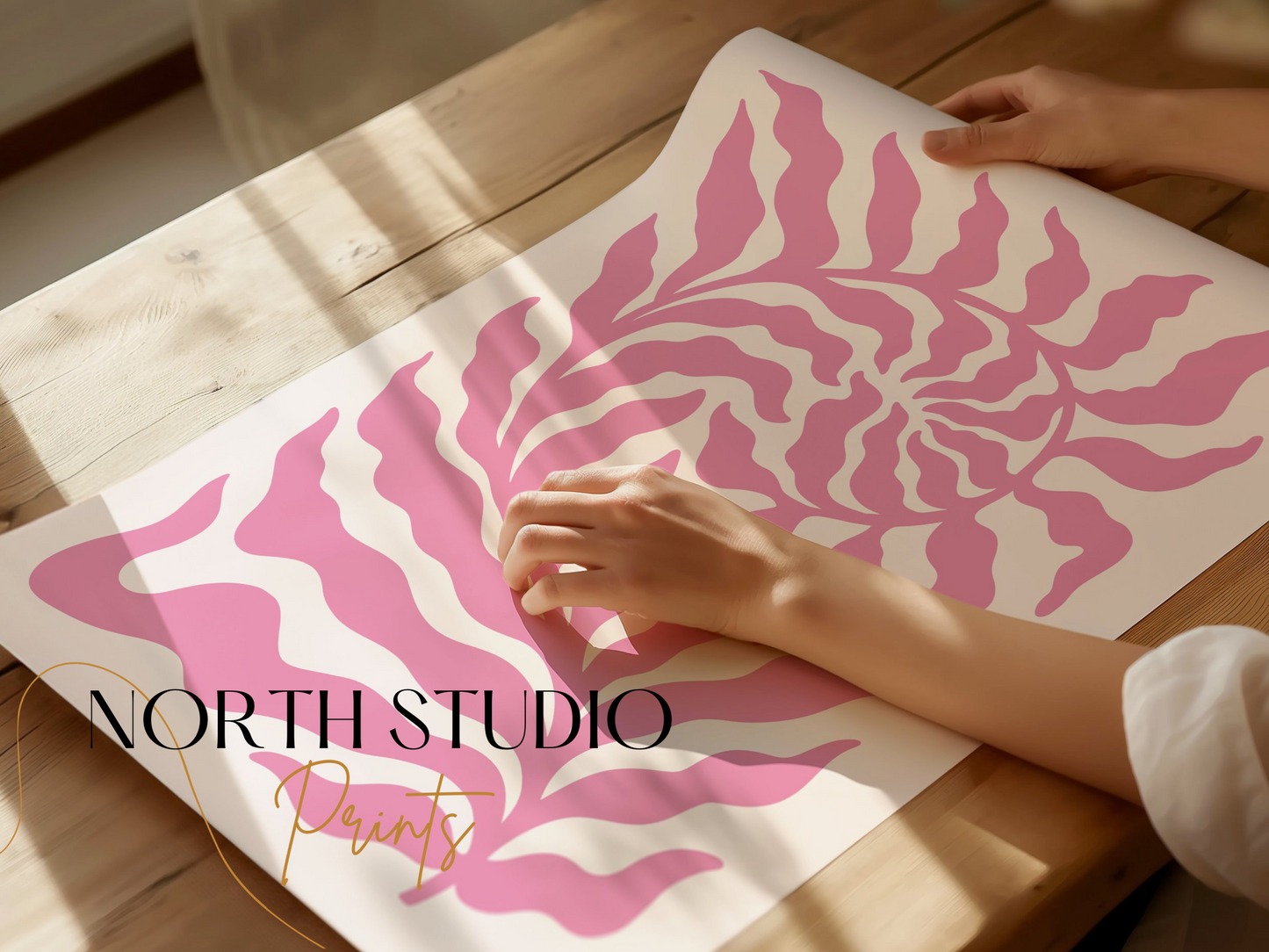 Premium Poster of Abstract Pink Floral Swirl Pattern Wall Art Posters