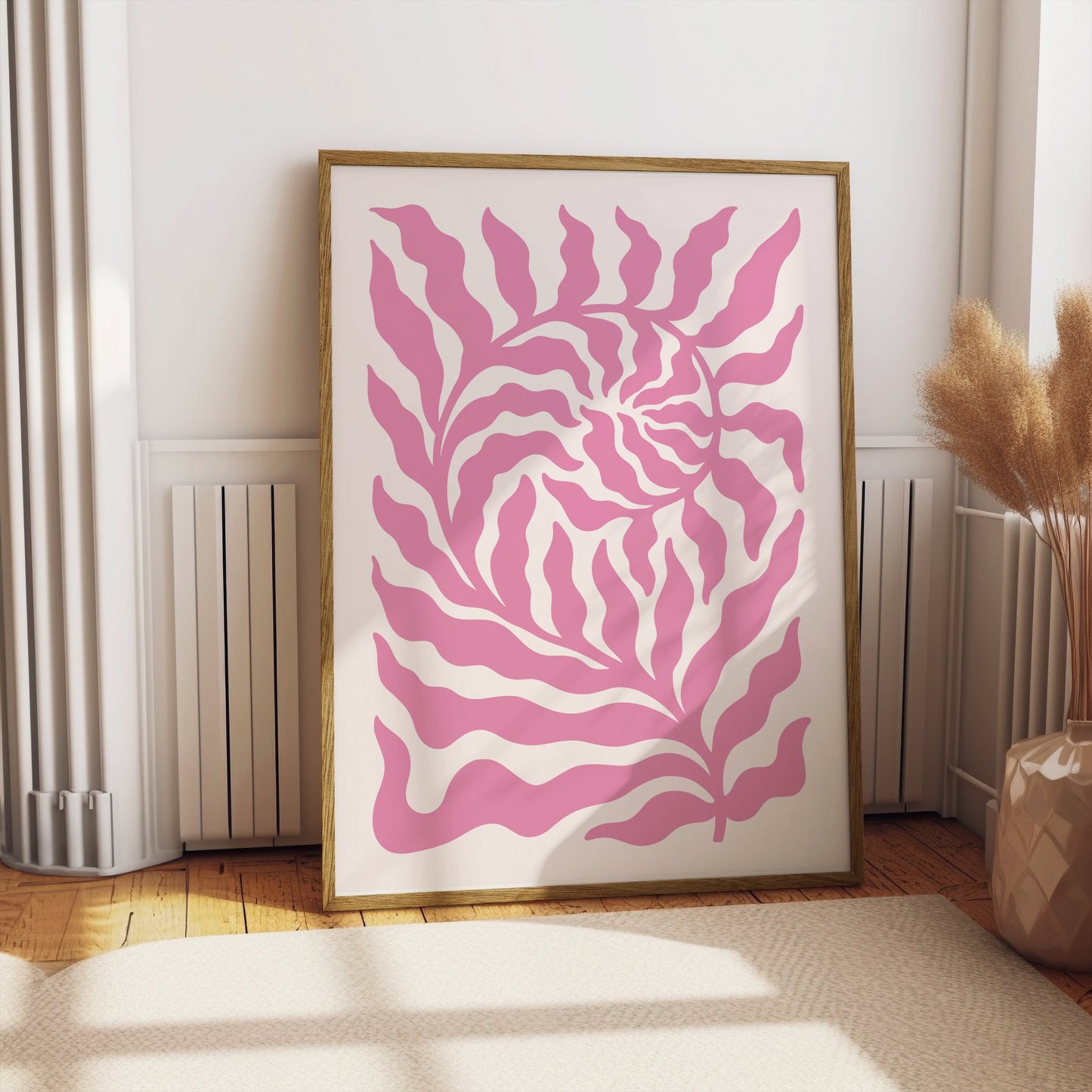 Premium Poster of Abstract Pink Floral Swirl Pattern Wall Art Posters