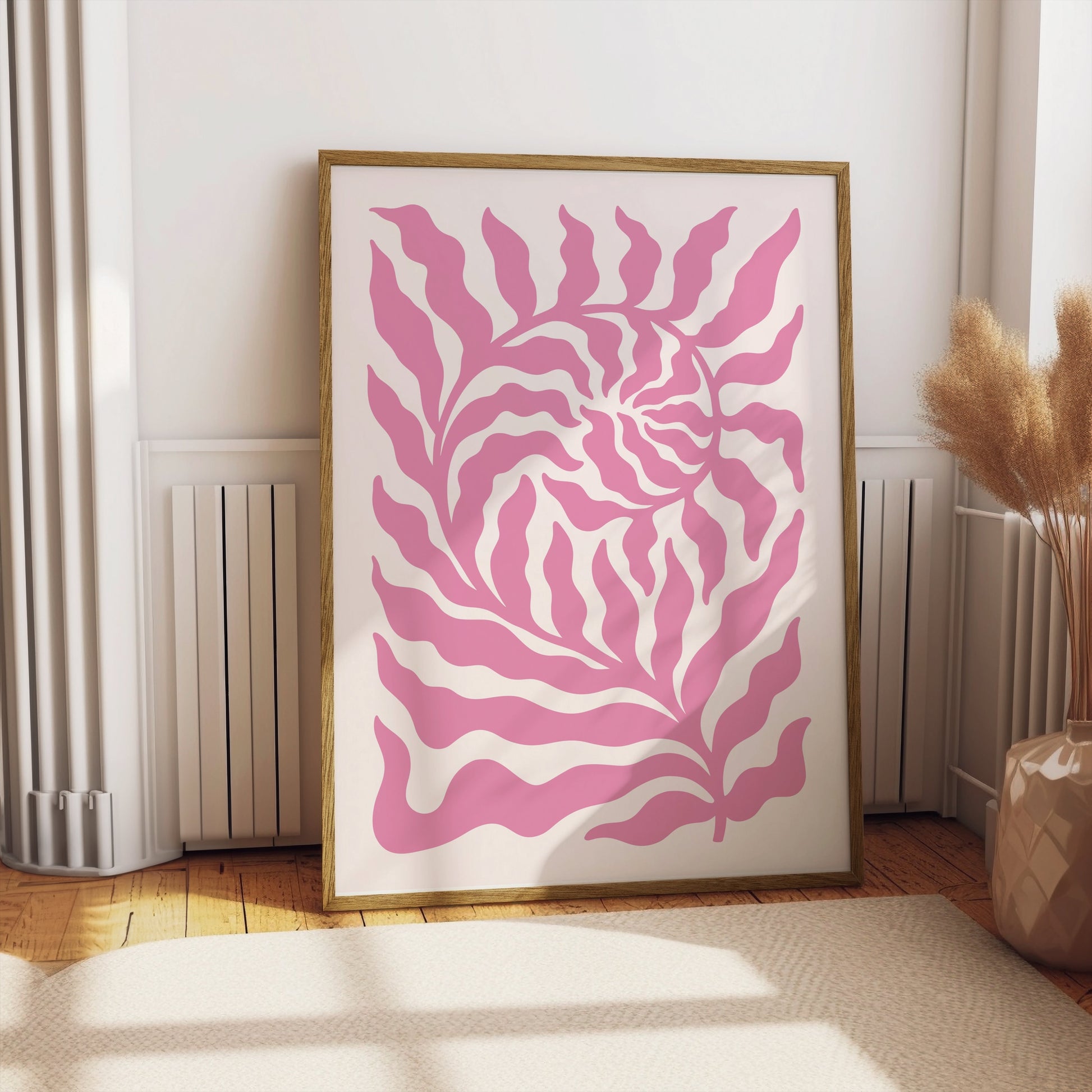 Premium Poster of Abstract Pink Floral Swirl Pattern Wall Art Posters