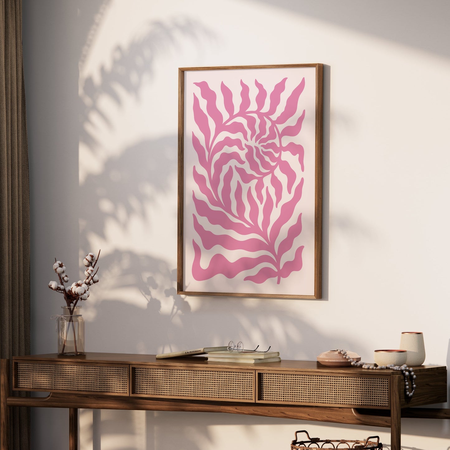 Premium Poster of Abstract Pink Floral Swirl Pattern Wall Art Posters