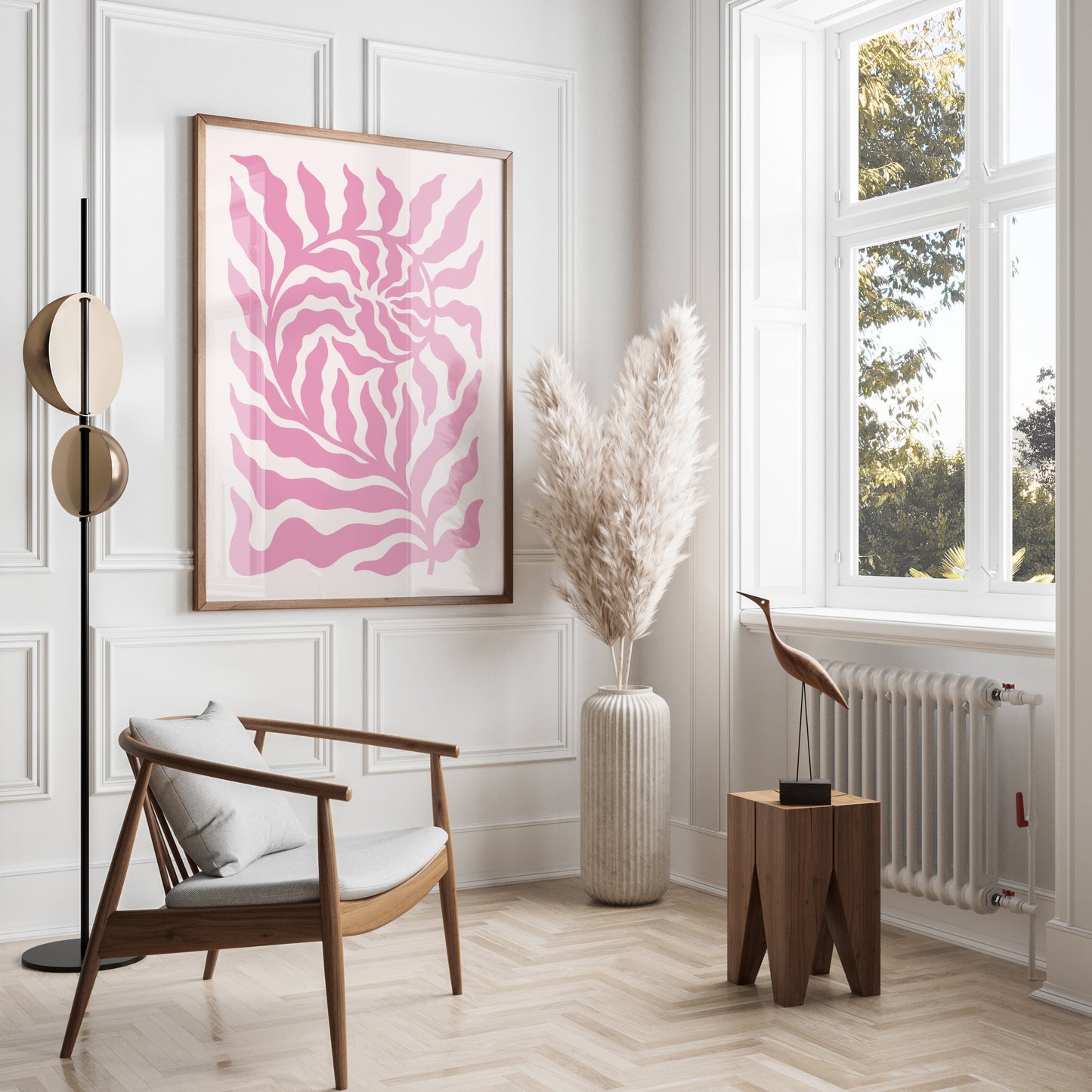 Premium Poster of Abstract Pink Floral Swirl Pattern Wall Art Posters