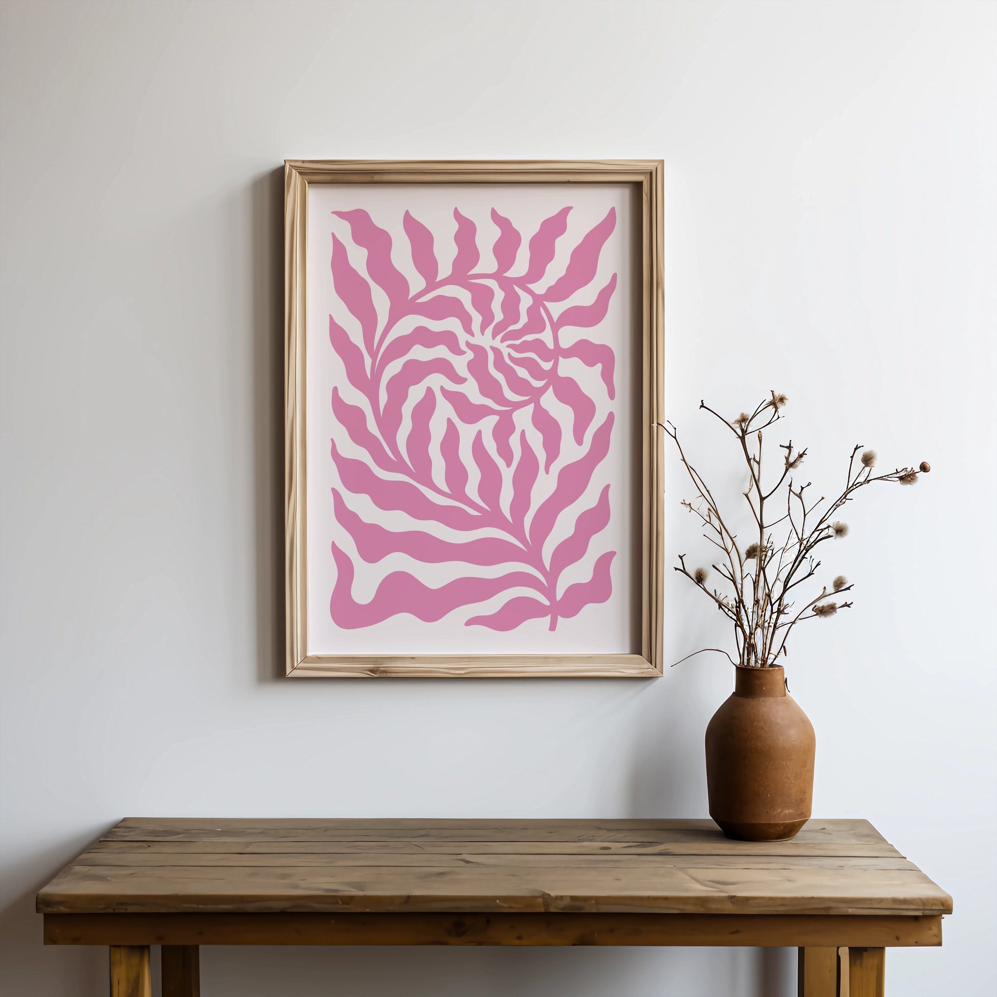 Premium Poster of Abstract Pink Floral Swirl Pattern Wall Art Posters