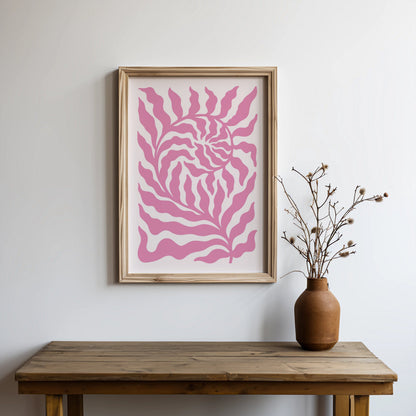 Premium Poster of Abstract Pink Floral Swirl Pattern Wall Art Posters