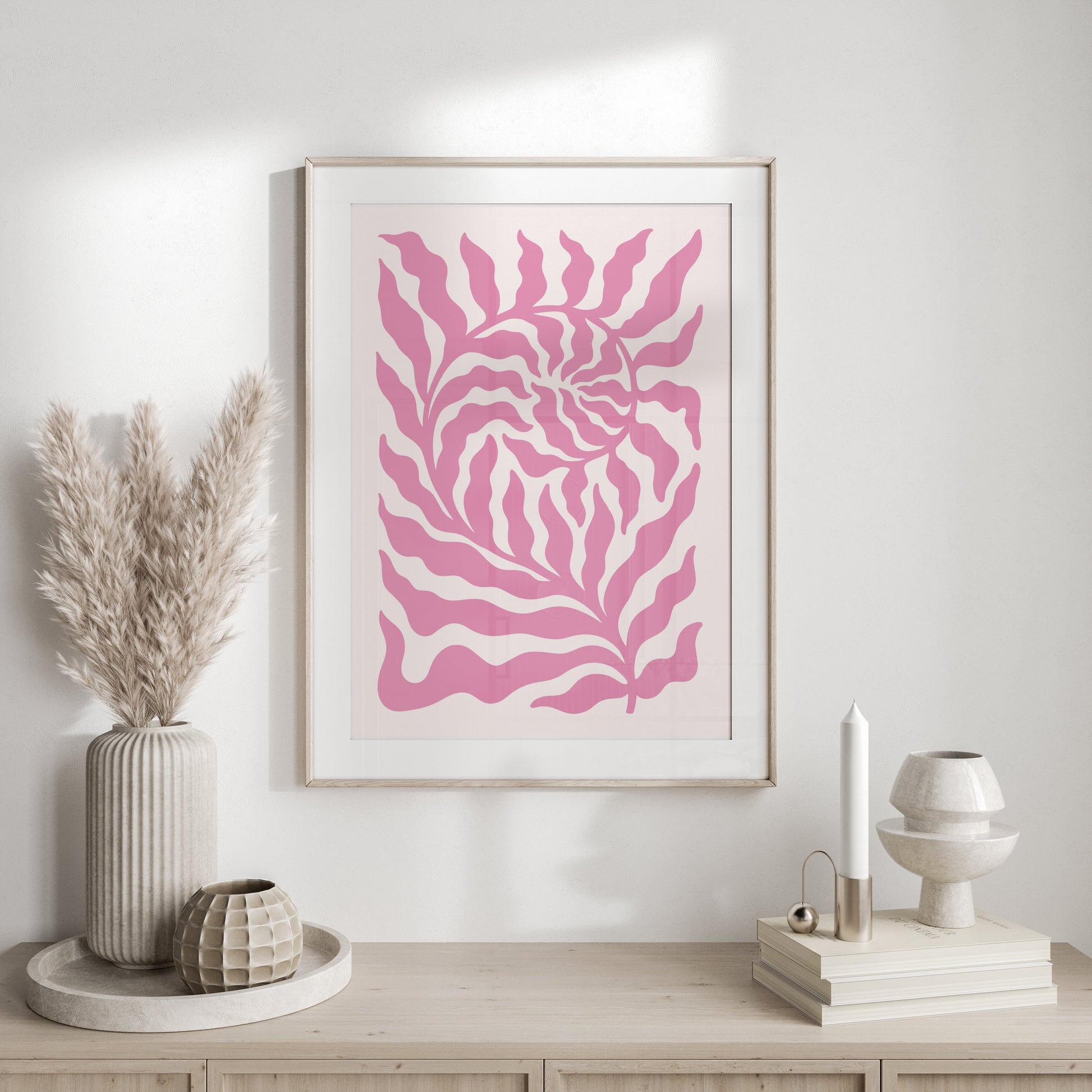 Premium Poster of Abstract Pink Floral Swirl Pattern Wall Art Posters