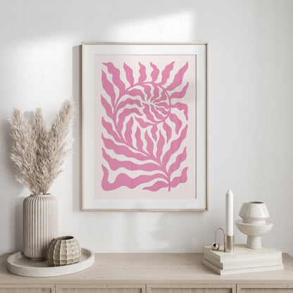 Premium Poster of Abstract Pink Floral Swirl Pattern Wall Art Posters