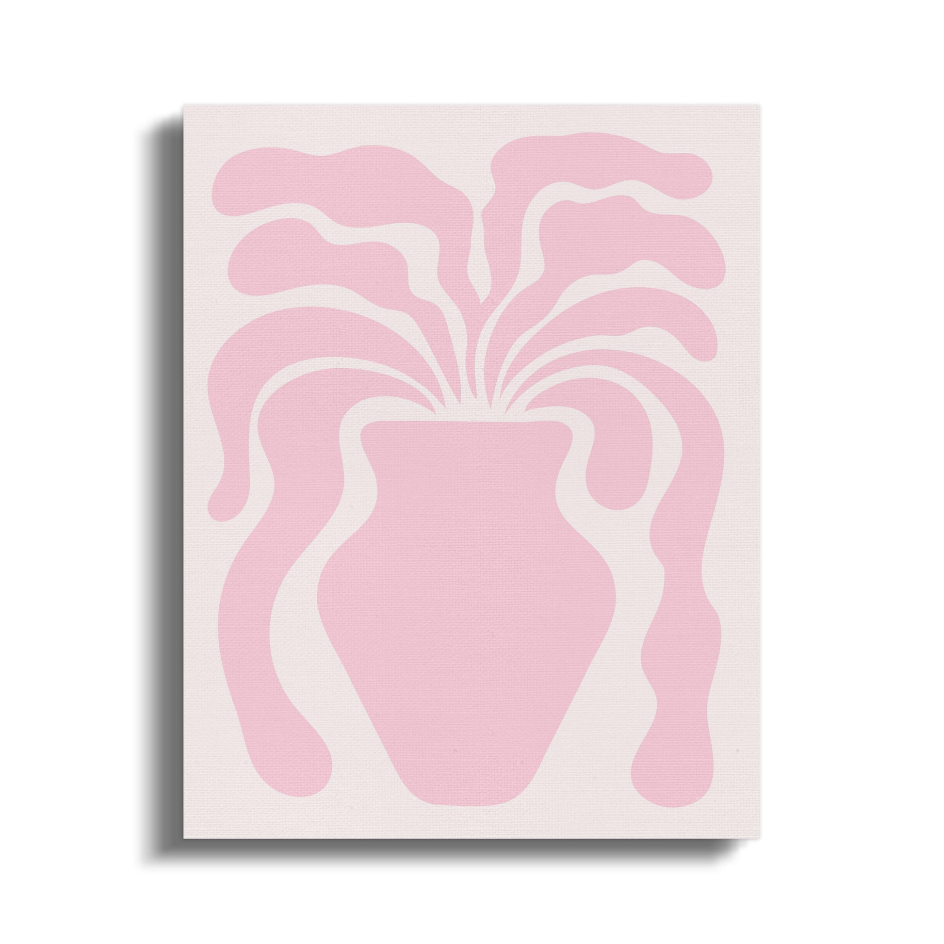 Premium Poster of Abstract Pink Floral Vase Art Canvas Wraps