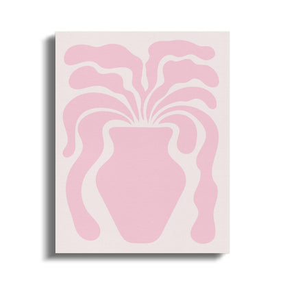 Premium Poster of Abstract Pink Floral Vase Art Canvas Wraps