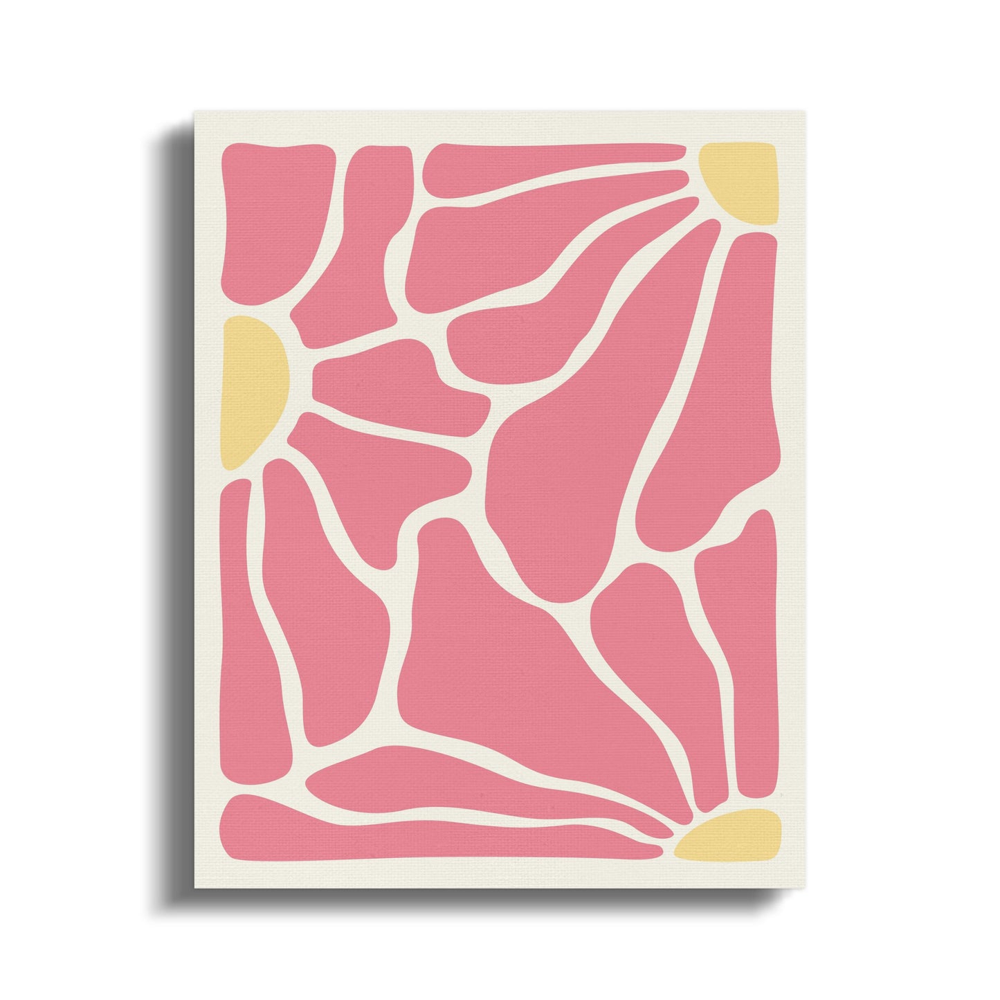 Premium Poster of Abstract Pink and Yellow Floral Wall Art Canvas Wraps