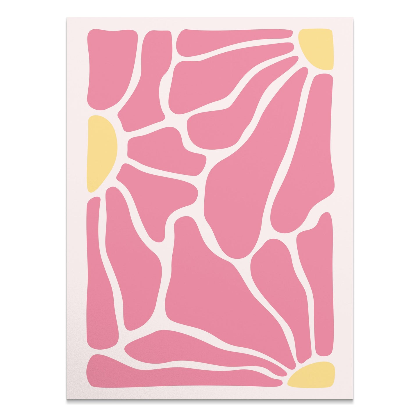 Premium Poster of Abstract Pink and Yellow Geometric Wall Art Posters