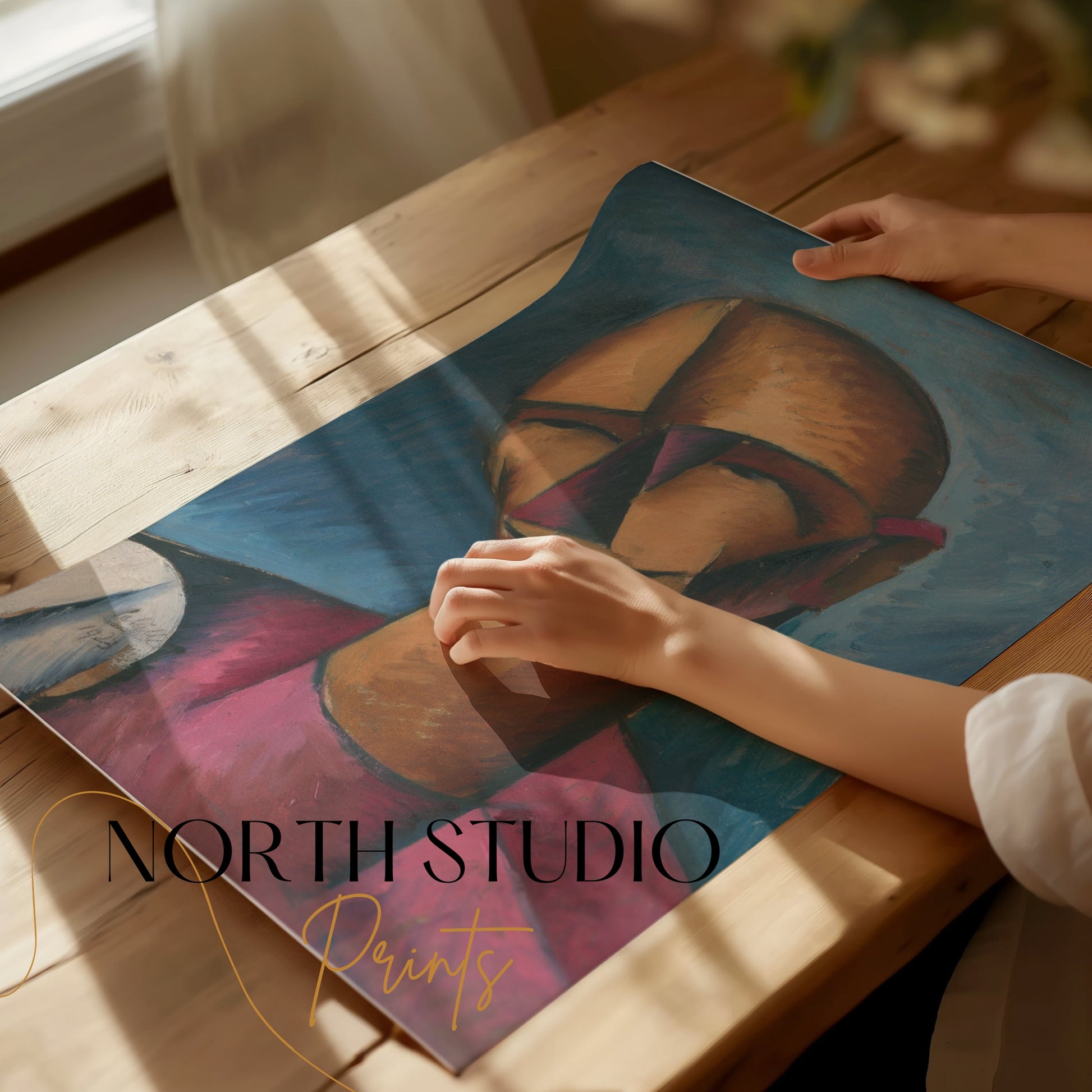 Premium Poster of Abstract Portrait with Bold Colors Art Print Posters