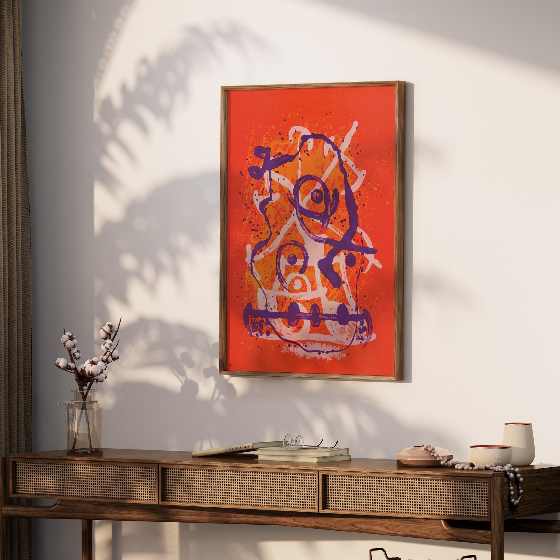 Premium Poster of Abstract Purple and Orange Art Print Posters