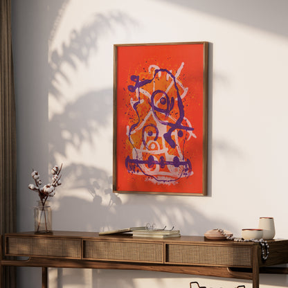 Premium Poster of Abstract Purple and Orange Art Print Posters