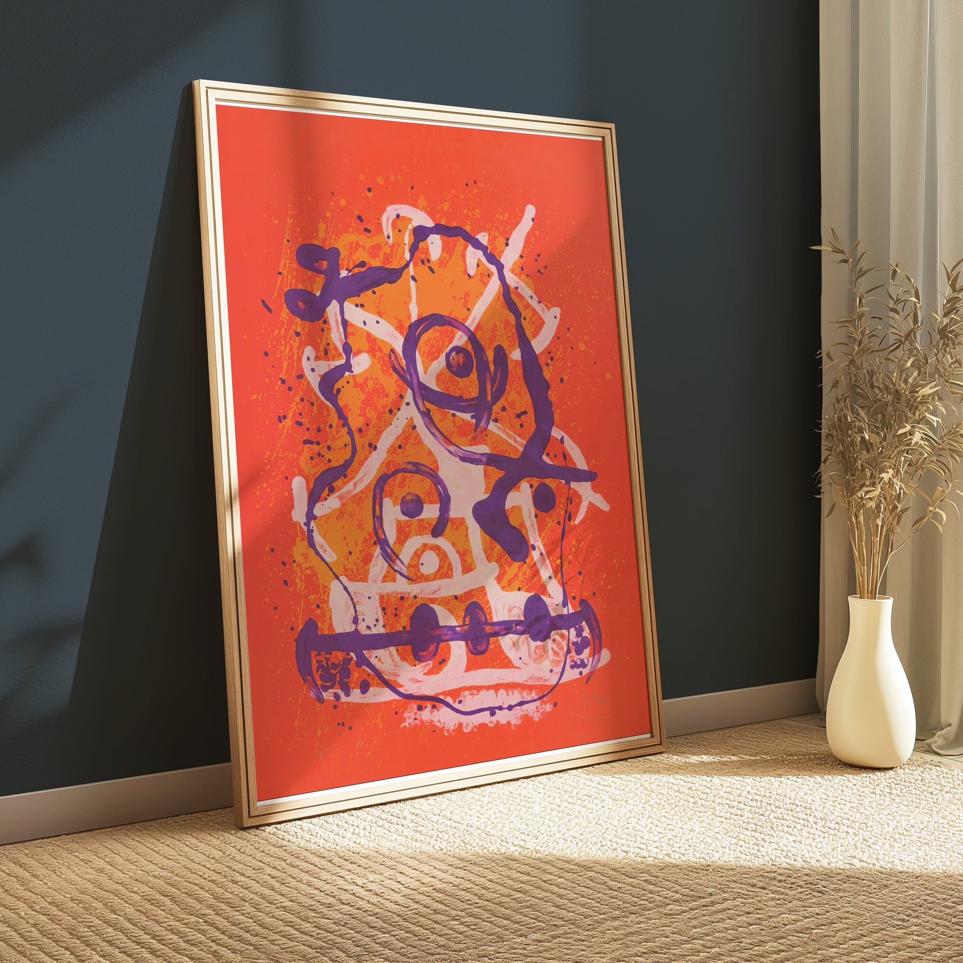 Premium Poster of Abstract Purple and Orange Art Print Posters