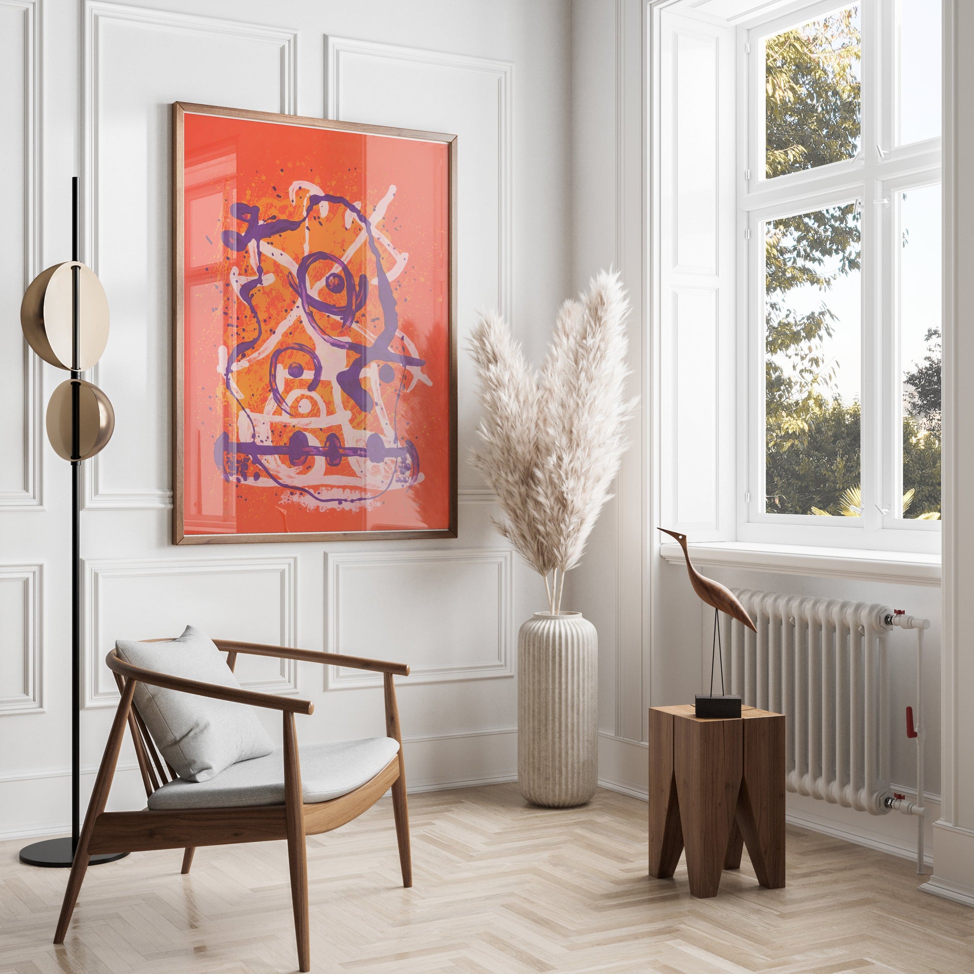 Premium Poster of Abstract Purple and Orange Art Print Posters