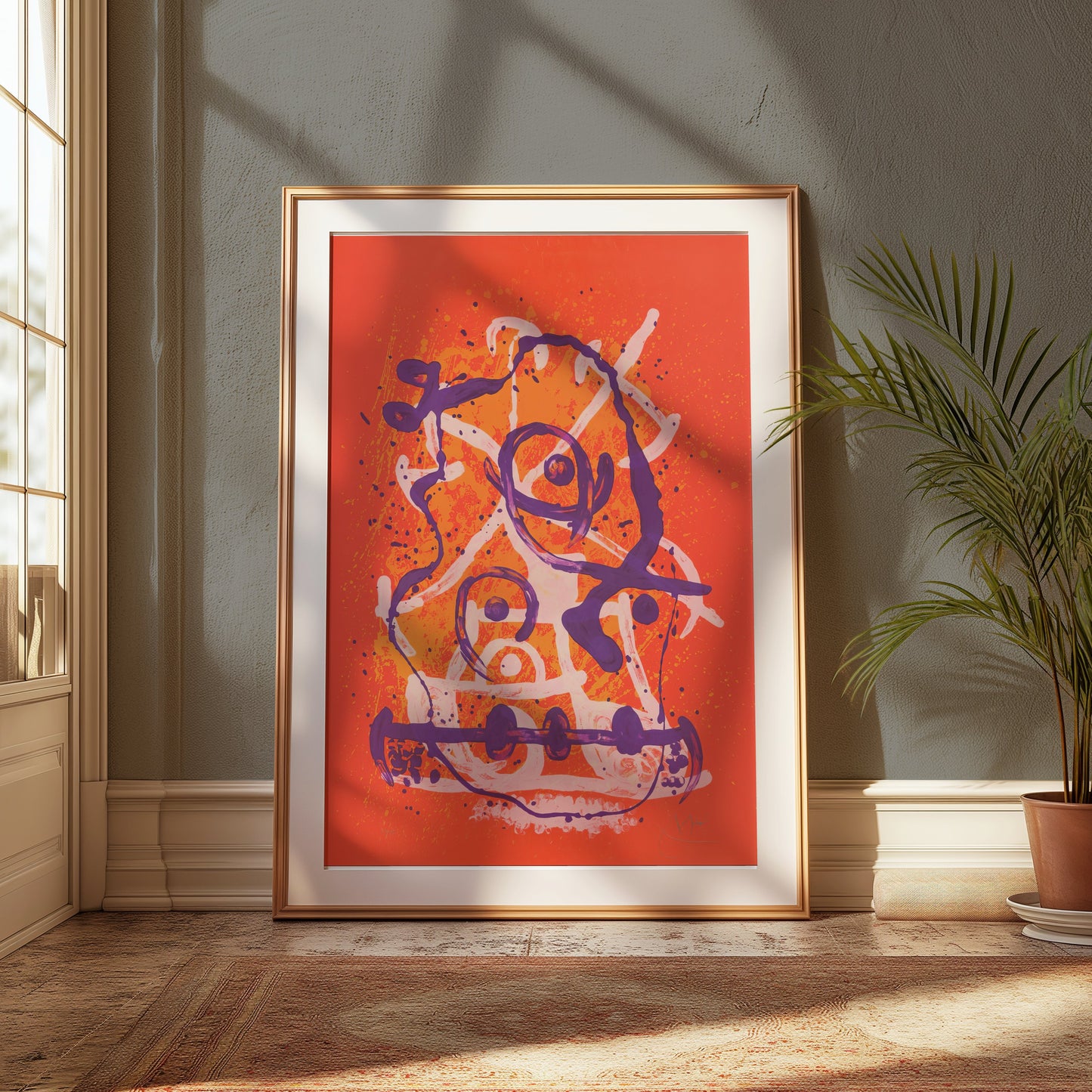 Premium Poster of Abstract Purple and Orange Art Print Posters