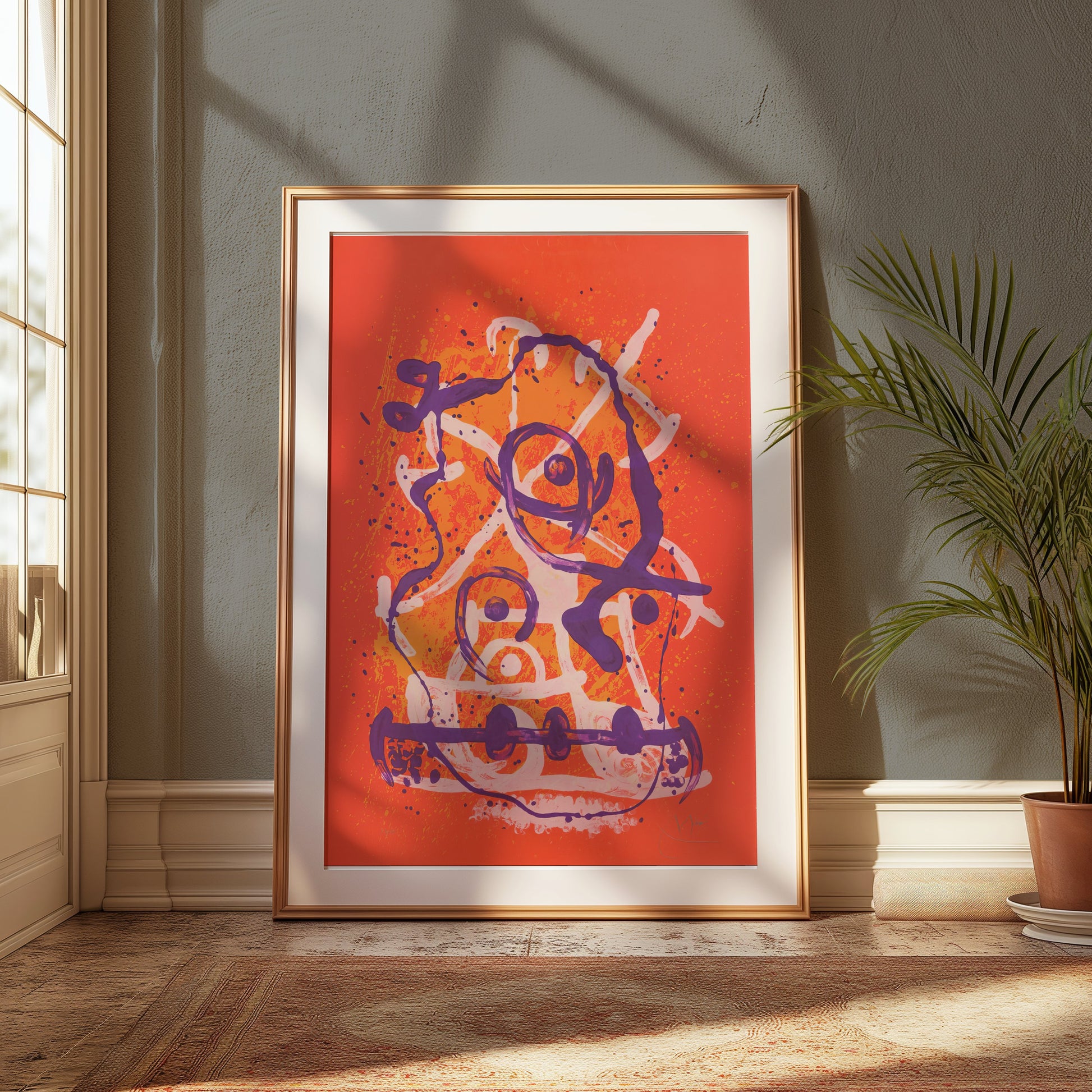 Premium Poster of Abstract Purple and Orange Art Print Posters