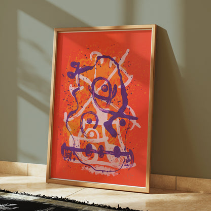 Premium Poster of Abstract Purple and Orange Art Print Posters