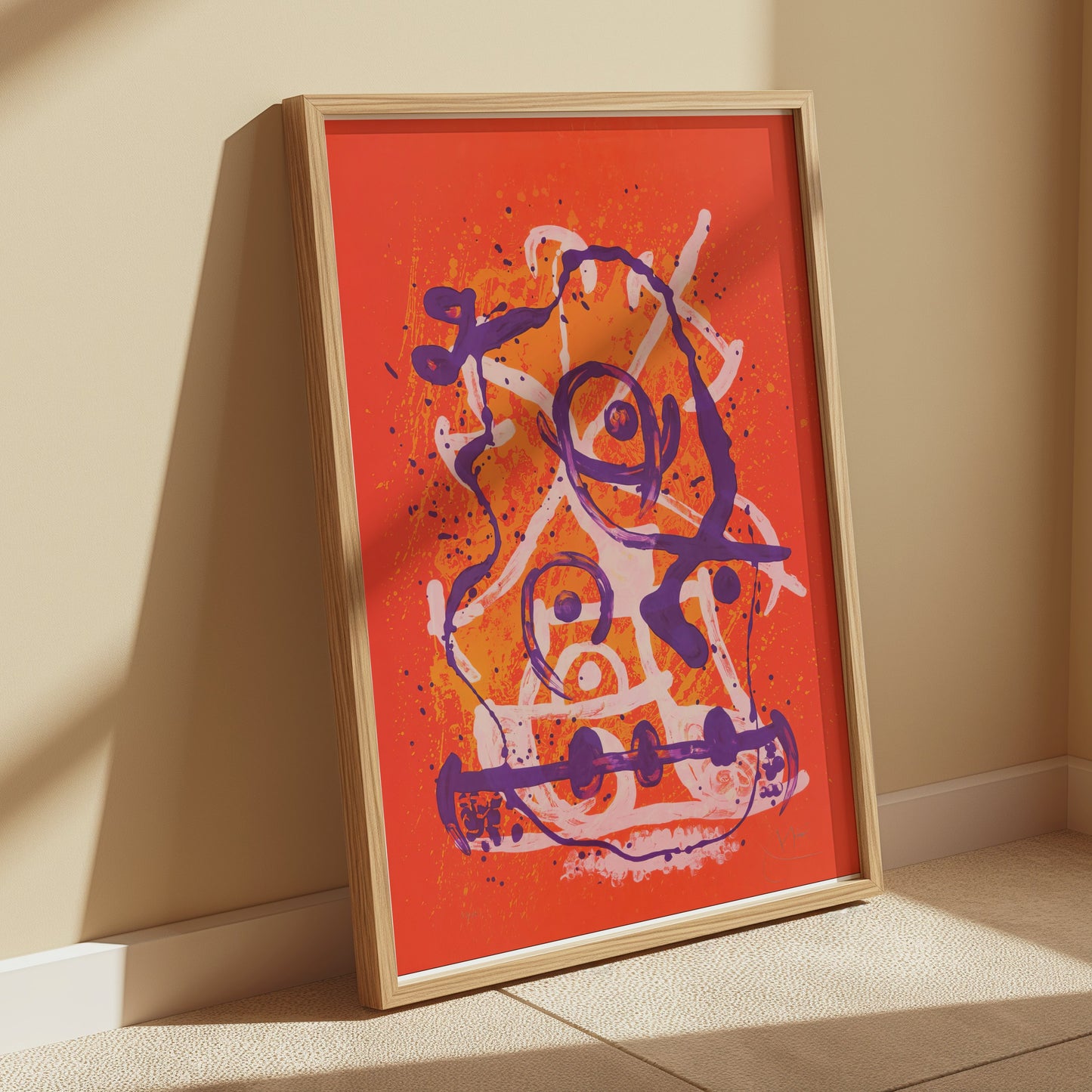 Premium Poster of Abstract Purple and Orange Art Print Posters