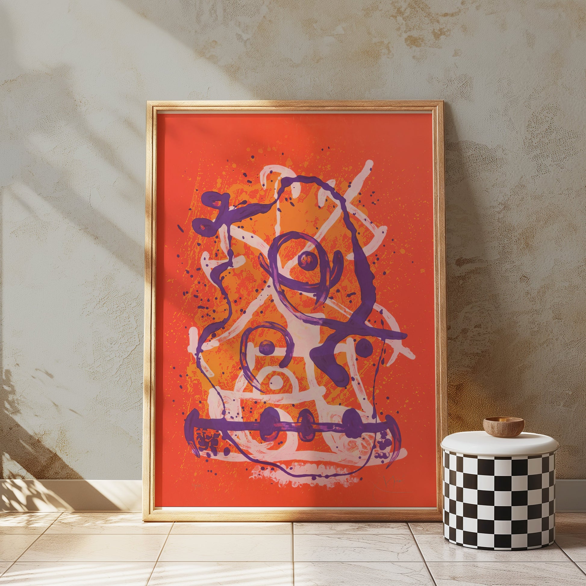 Premium Poster of Abstract Purple and Orange Art Print Posters