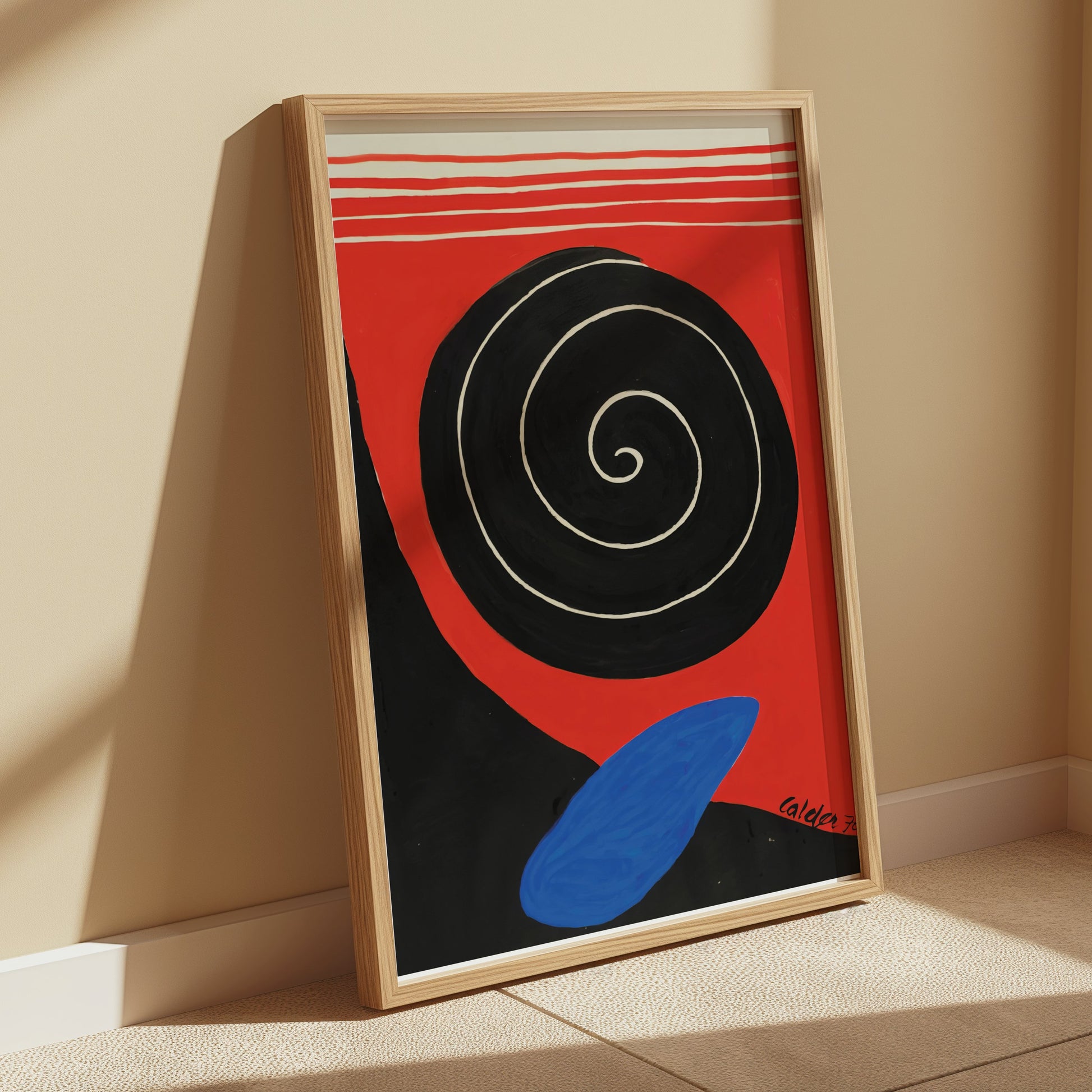 Premium Poster of Abstract Red and Black Spiral Art Modern Wall Posters