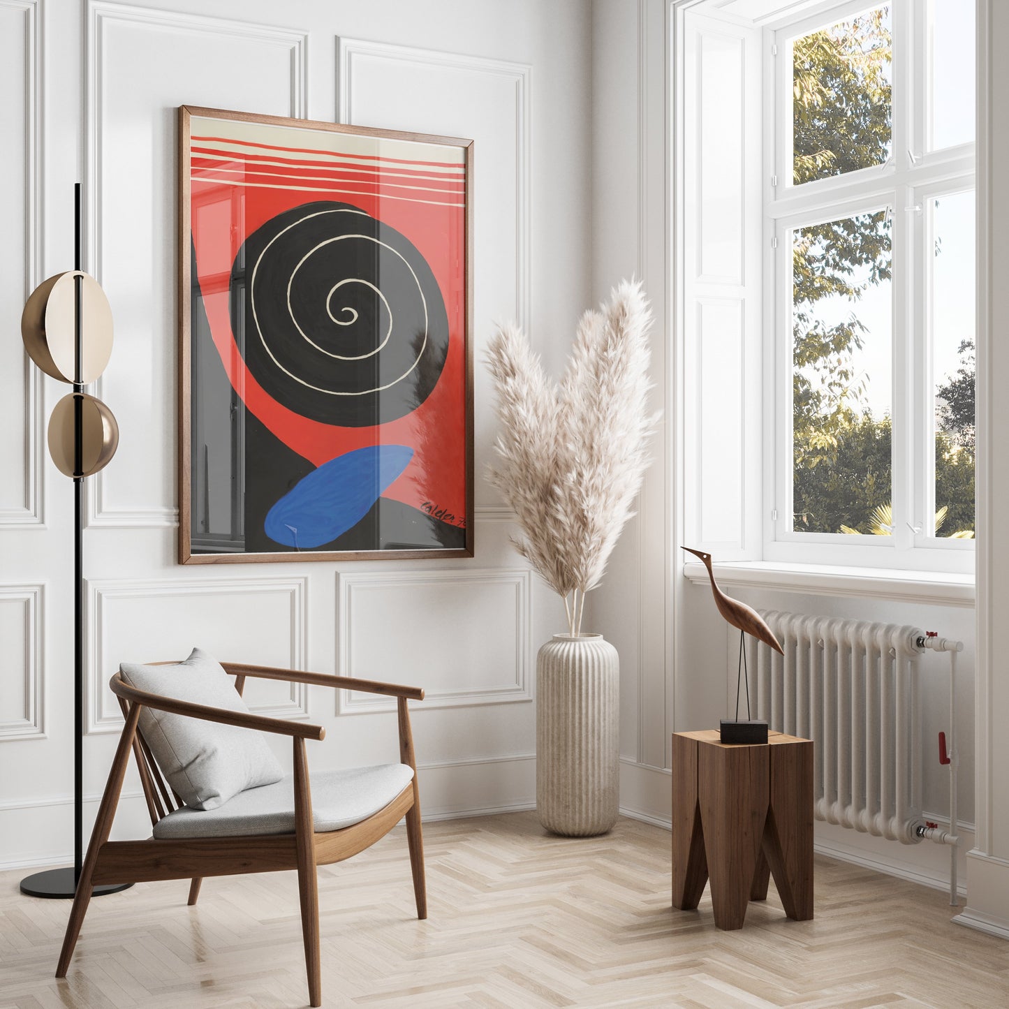 Premium Poster of Abstract Red and Black Spiral Art Modern Wall Posters