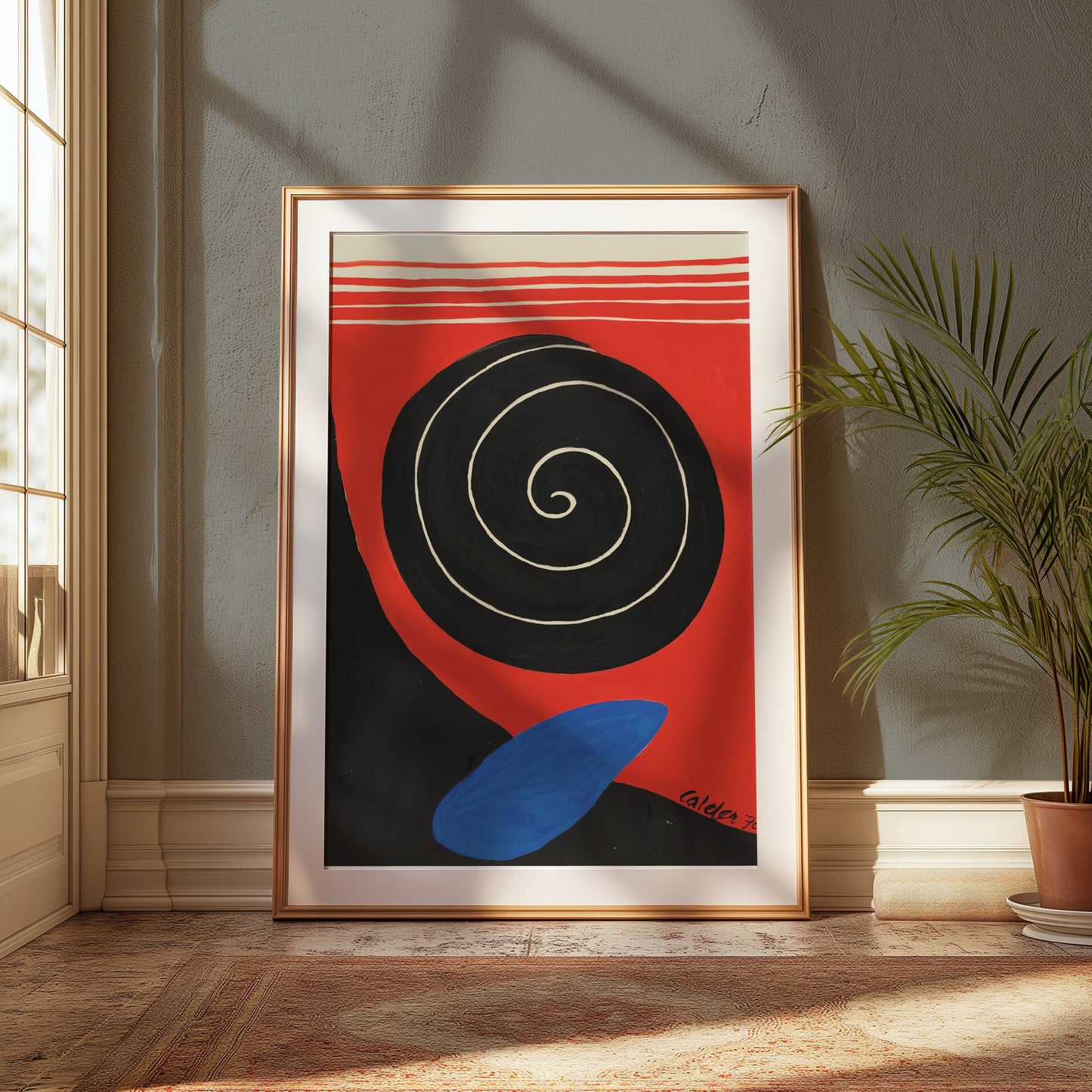 Premium Poster of Abstract Red and Black Spiral Art Modern Wall Posters