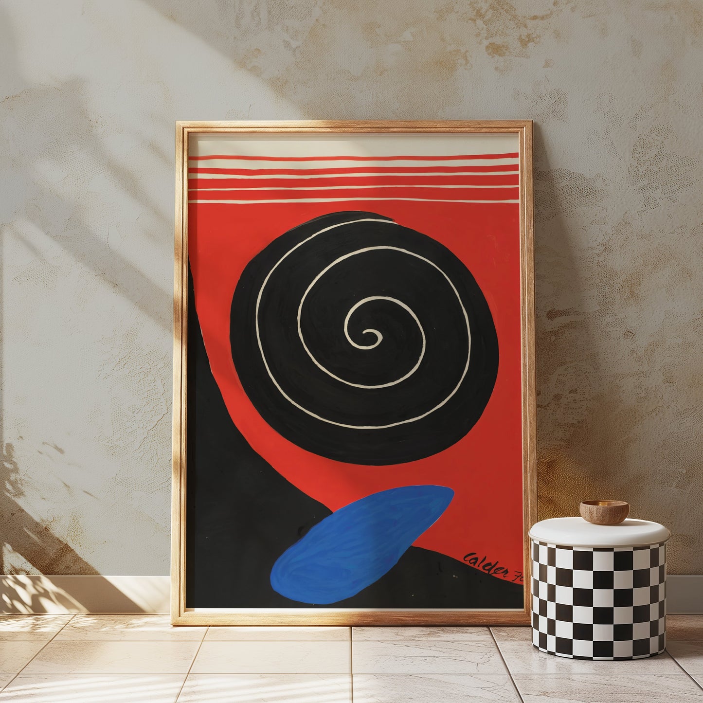 Premium Poster of Abstract Red and Black Spiral Art Modern Wall Posters