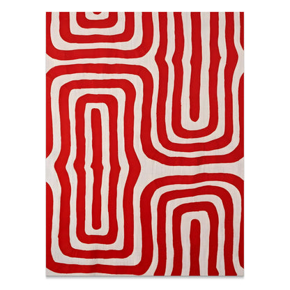 Premium Poster of Abstract Red and White Geometric Pattern Art Posters