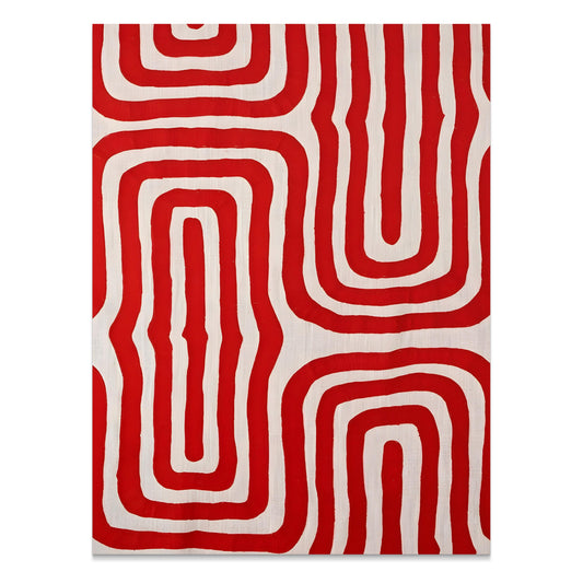 Premium Poster of Abstract Red and White Geometric Pattern Art Posters