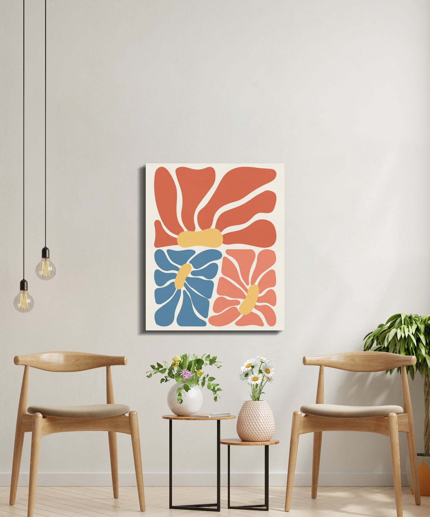 Premium Poster of Abstract Vibrant Flower Print On Canvas Wraps