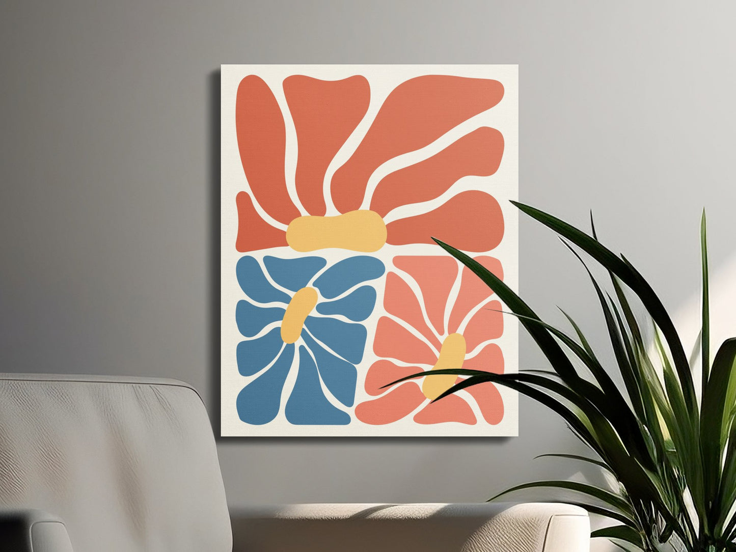 Premium Poster of Abstract Vibrant Flower Print On Canvas Wraps