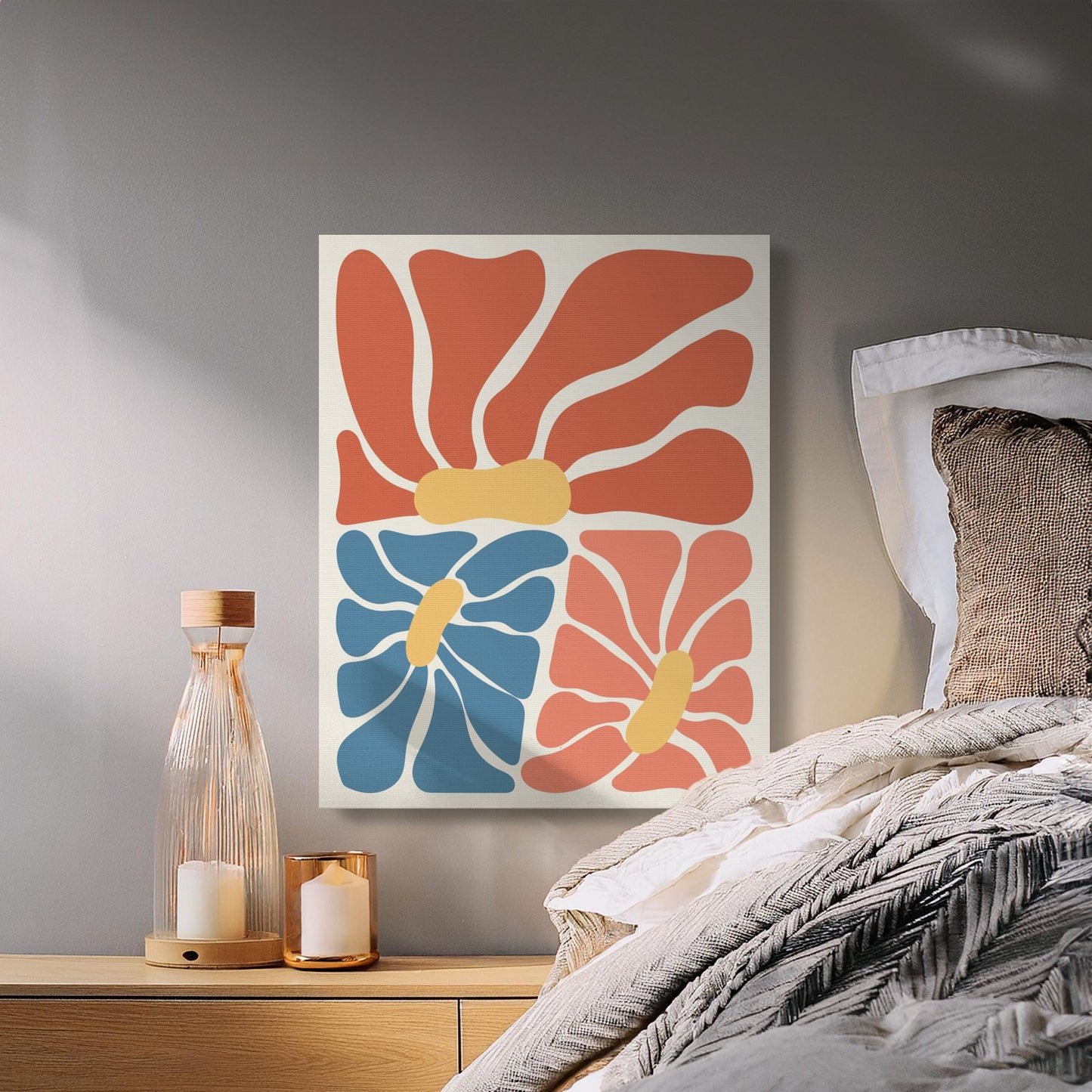 Premium Poster of Abstract Vibrant Flower Print On Canvas Wraps