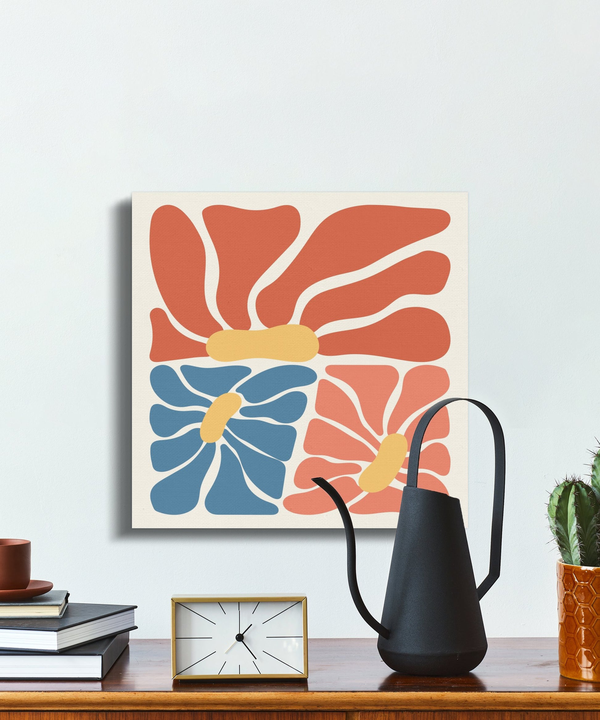 Premium Poster of Abstract Vibrant Flower Print On Canvas Wraps