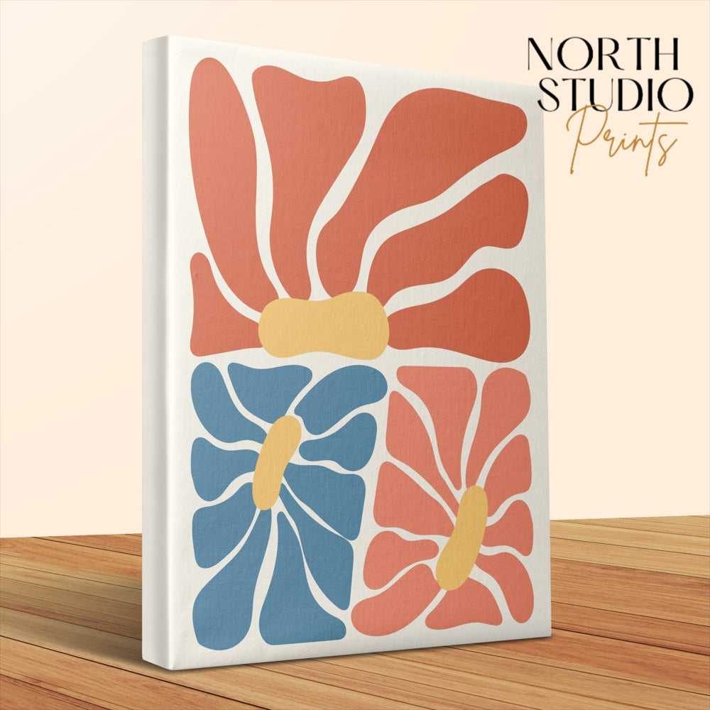 Premium Poster of Abstract Vibrant Flower Print On Canvas Wraps