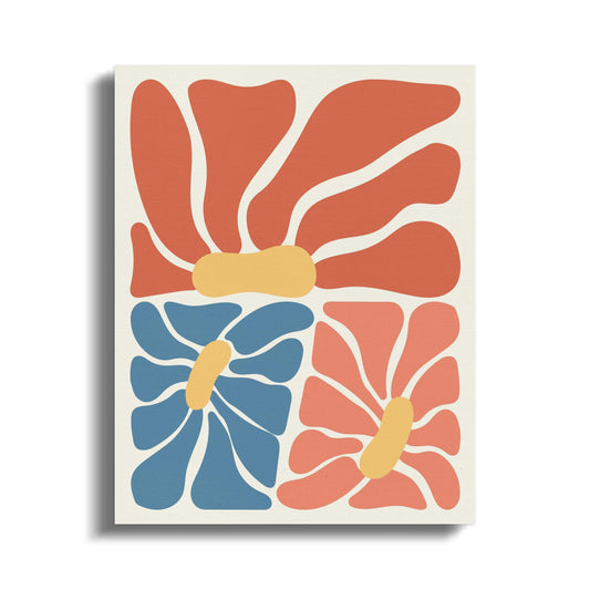 Premium Poster of Abstract Vibrant Flower Print On Canvas Wraps