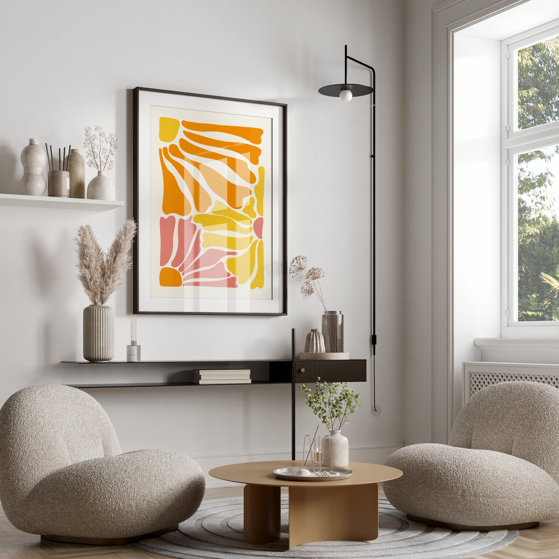 Premium Poster of Abstract Vibrant Organic Shapes Wall Art Posters